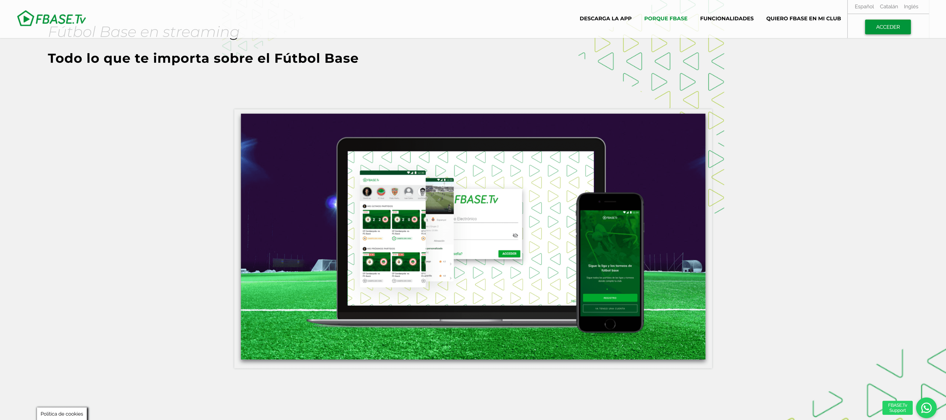 Vista de FBASE.tv · Automatización de datos